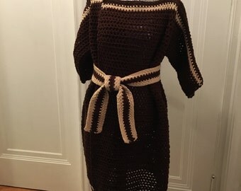 Brown and Beige Cardigan Sweater Jacket