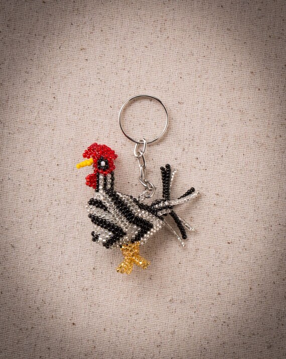 Chicken Keychain Beaded