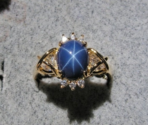 VINTAGE LINDE LINDY Cornflower Blue Star Sapphire Created