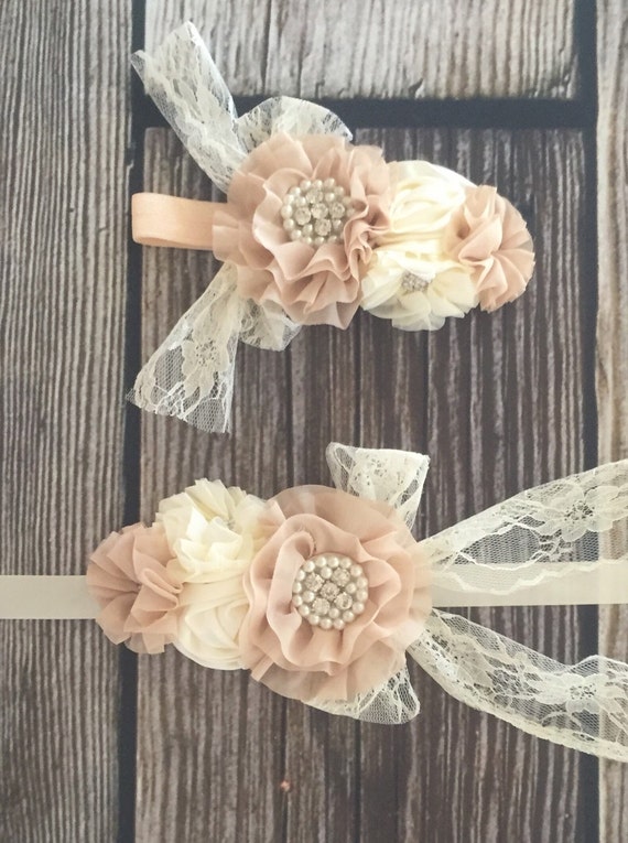 baby girl cream beige sash headband shabby by missbyob on etsy baby girl cream beige sash headband shabby by missbyob on etsy