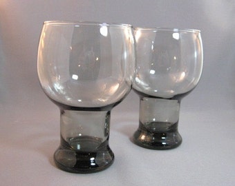 Set of 2 vintage 70's smoke gray glasses