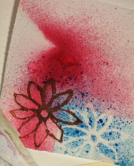Hot glue stencils for mixed media and art journaling