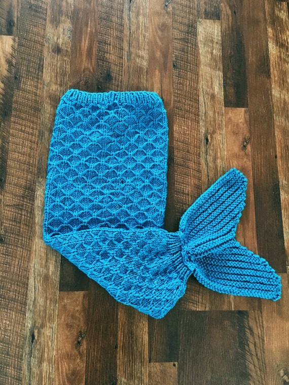 Mermaid Tail Blanket // Blue Mermaid Blanket // Kid's Blanket // Merino Wool Blanket
