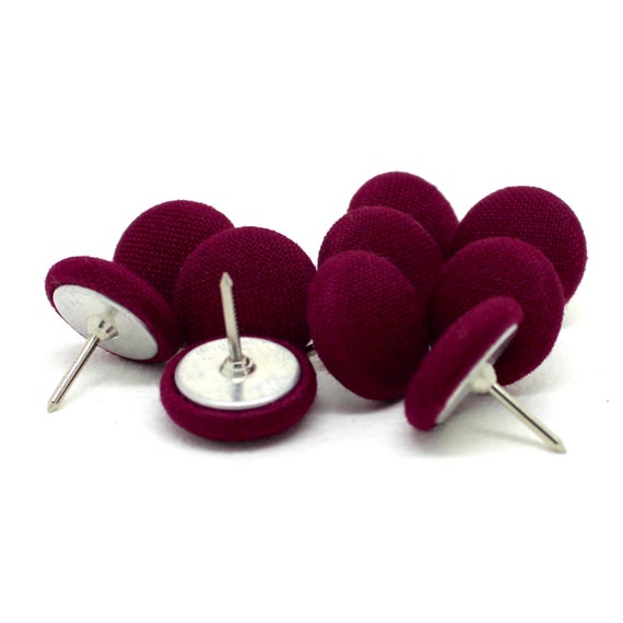 Items similar to 10 Small Purple Push Pins, Purple Fabric Push Pins