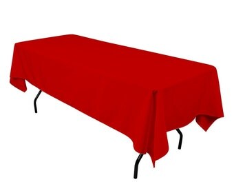 60 x 102 inch Red Rectangular Tablecloth Polyester