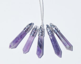 Amethyst Crystal Necklace, Crystal Necklace, Amethyst Crystal Pendant, Amethyst Necklace, Amethyst Crystal Point, Amethyst Pendulum, Crystal