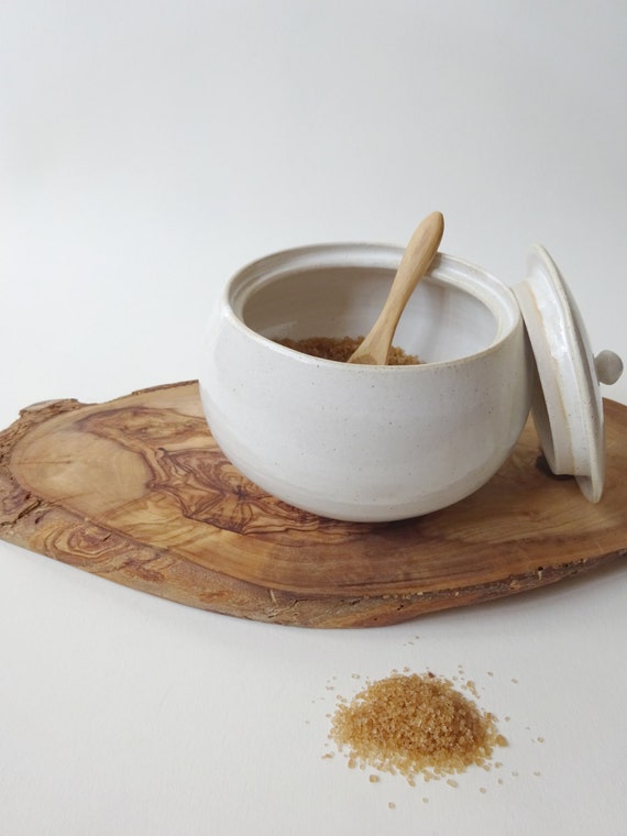 Ceramic jar & wooden spoon Handmade Ceramic by viCeramics on Etsy