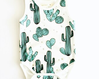 Baby clothes, organic bodysuits, organic cotton bodysuits, baby boy summer clothes, baby girls clothes, baby clothes,cactus print
