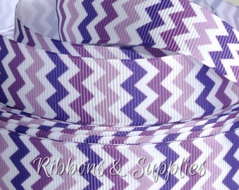 7/8" Triple Tone Purple Grosgrain Ribbon 2, 3 or 5 yards