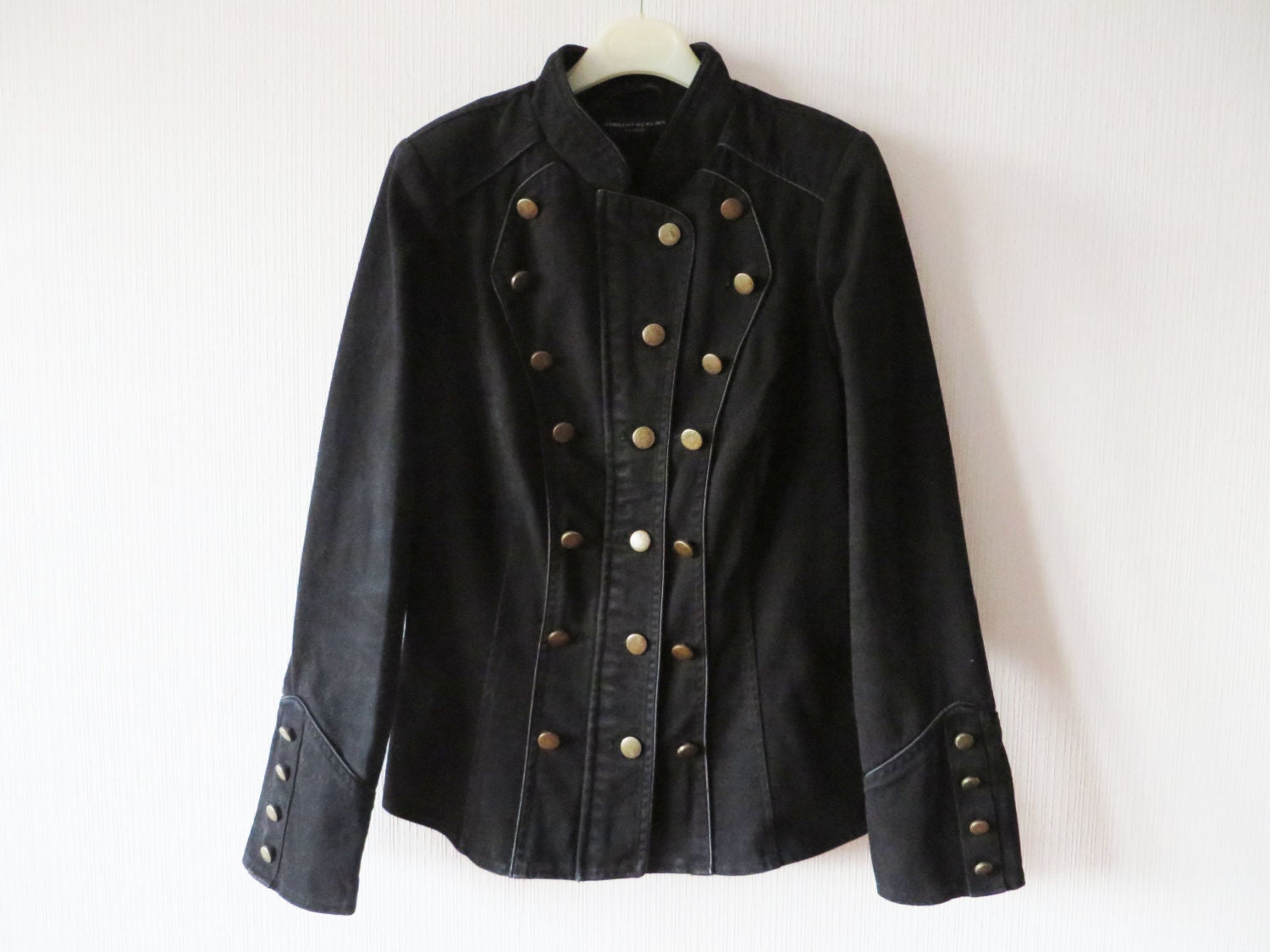 Womens Black Marching Band Jacket Military Style Short Black