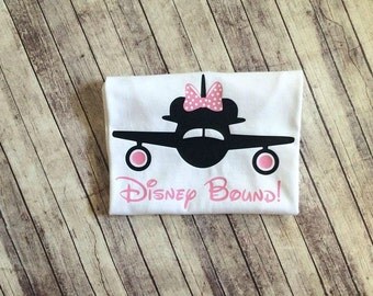 Disney Bound Minnie Mouse Vacation Shirt/Bodysuit - 0-24 months - 2T-12 Girls - disney vacation shirt, minnie mouse shirt, airplane shirt