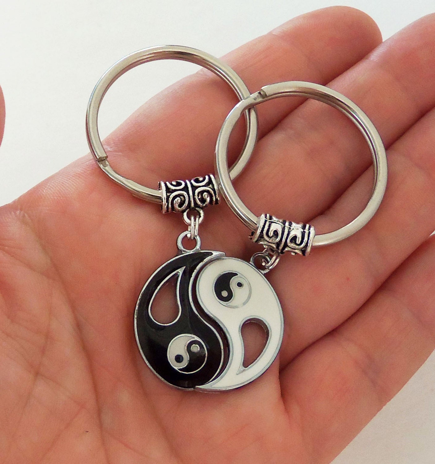 Yin Yang keychain set couples gifts couples key chain set