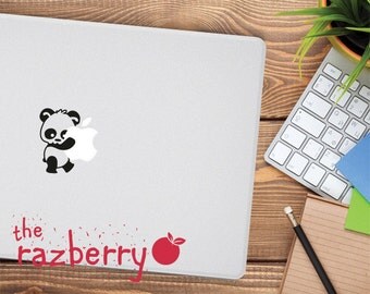 Panda Macbook Decal Sticker Cute Panda Wild Panda Carrying Apple Logo Macbook Vinyl Sticker Macbook Sticker Panda Macbook Apple Logo Decal