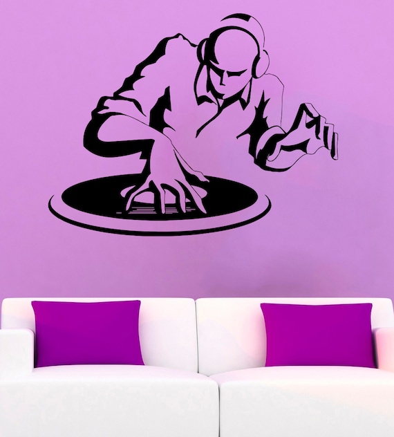 DJ Vinyl Decal Disc Jockey Wall Sticker Music Wall by AndreadecalS