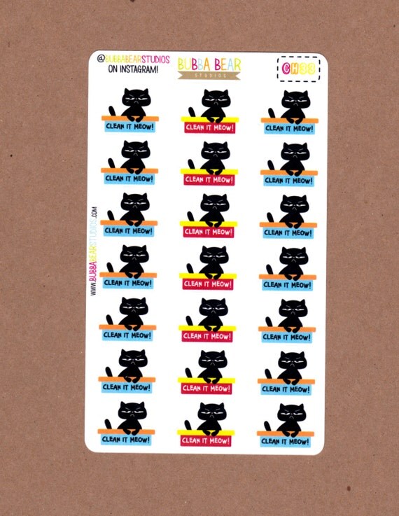 Litter Box Stickers Cleaning Planner Stickers Clean Litter