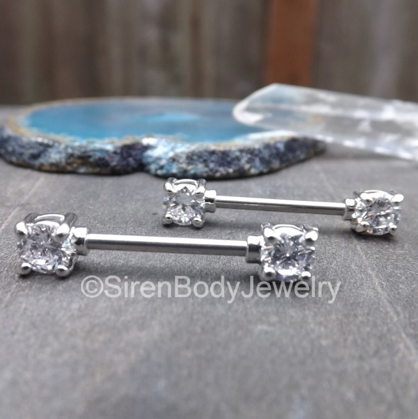 14g Nipple ring piercing jewelry straight barbells 1/2