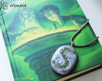 Slytherin locket Harry Potter jewelry magic wedding HP collectible cosplay witch pendant Slytherin Necklace Deathly Hallow halloween horcrux