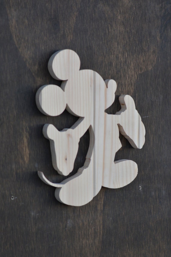 Mickey Mouse Disney Wood Cutout by SkipToothCreations on Etsy