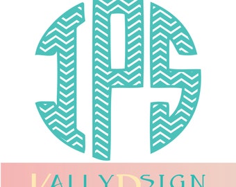 Circle monogram svg, Chevron letters svg, Monogram svg, SVG Monogram font, Svg files, Monogram alphabet svg, Svg files for cricut