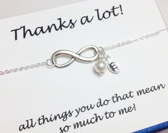 Infinity bracelet - personalized bracelet - pearl bracelet - girlfriend bracelet - BFF gift - birthday