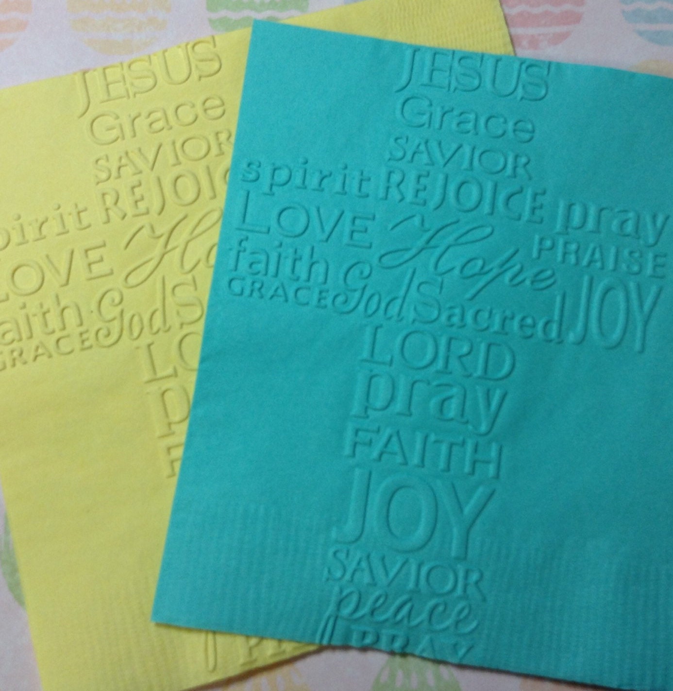 Cross Napkin Embossed Paper Napkin Easter Cross