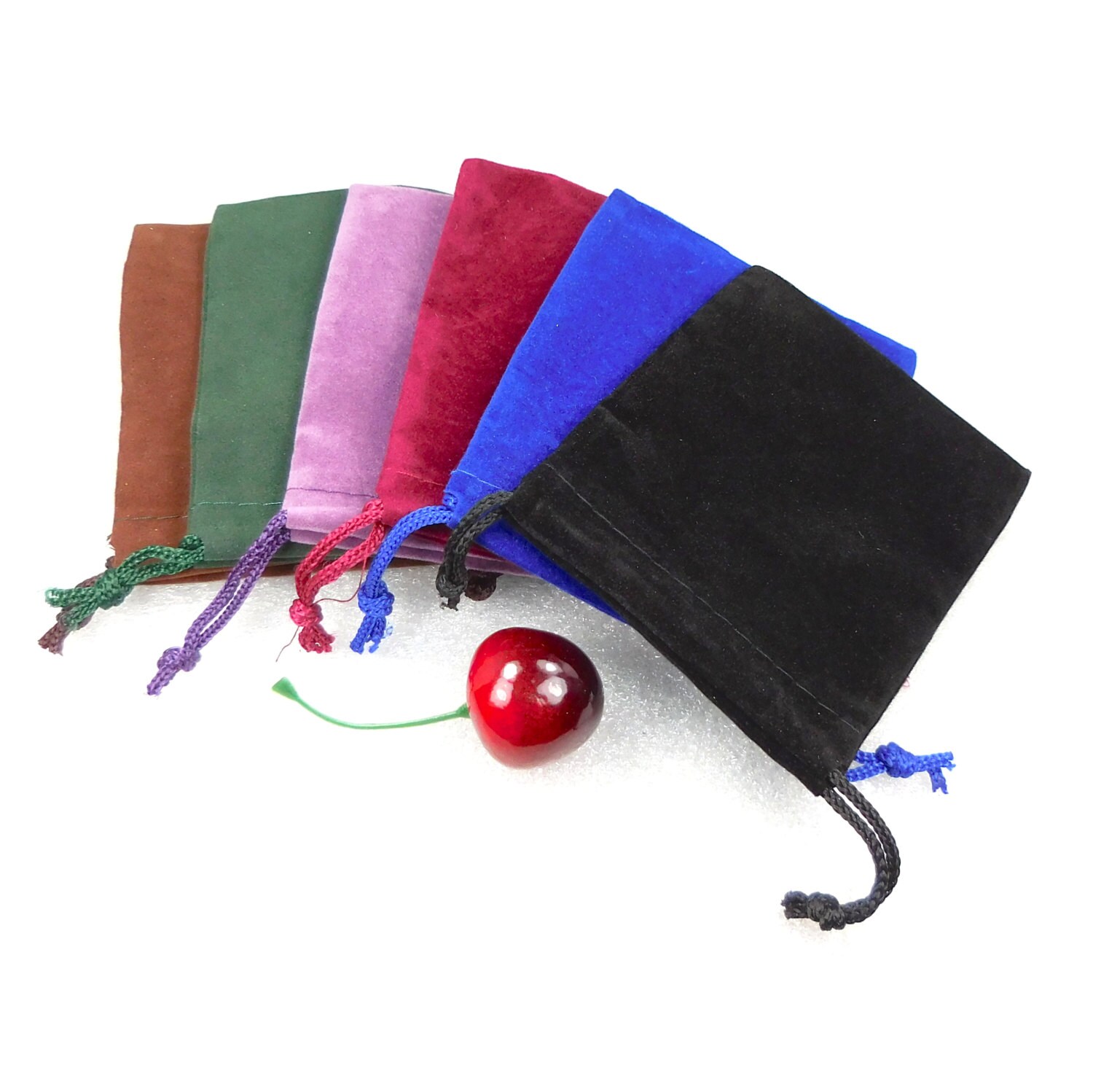 Velvet Pull String Pouches Multi Color Fabric Sacks Gemstone Goodie