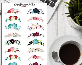Floral Wreath Planner Stickers | Frame Stickers | Floral Stickers | Floral Borders | Flowers | Roses Stickers (S-175)