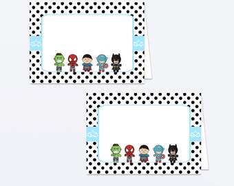 Superhero Food Labels - Superhero Birthday - Printable Party Food Labels - Superhero Place Cards - Superhero Food Labels - Super Hero