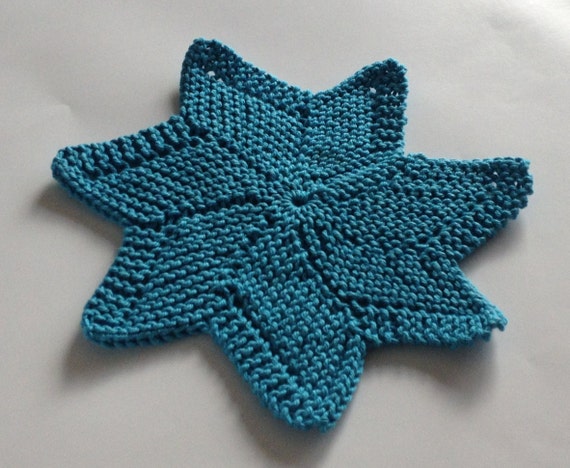 Starfish Deco Handknit Star Dishcloth Seaside Beach Star