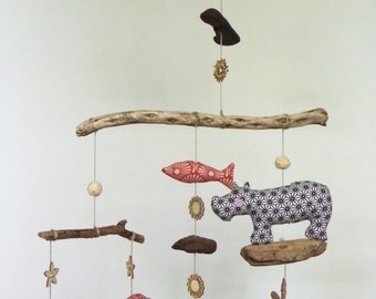 Hippos and fish mobile