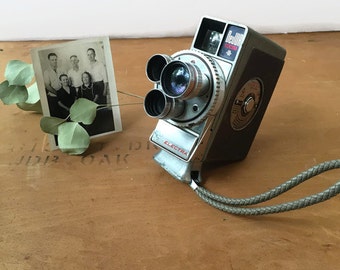 Vintage Camera, Dejur Electra, 3 lens, 8mm, Wind Up, Movie Camera, Camera Collection, Collectible, Rare