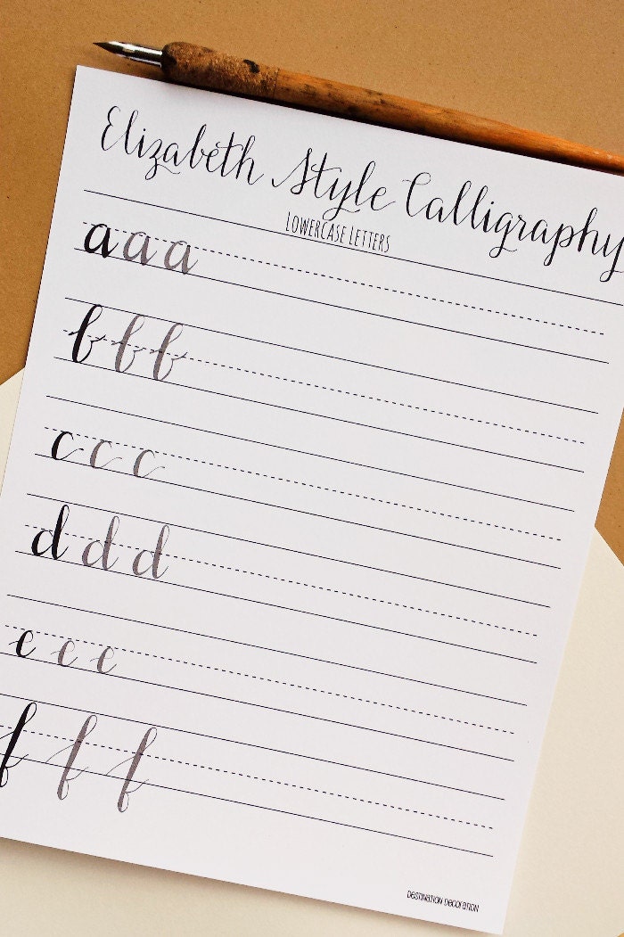 modern calligraphy practice worksheets lowercase letters