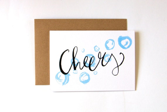 Cheers Card 1 pc by Thedoodledept on Etsy