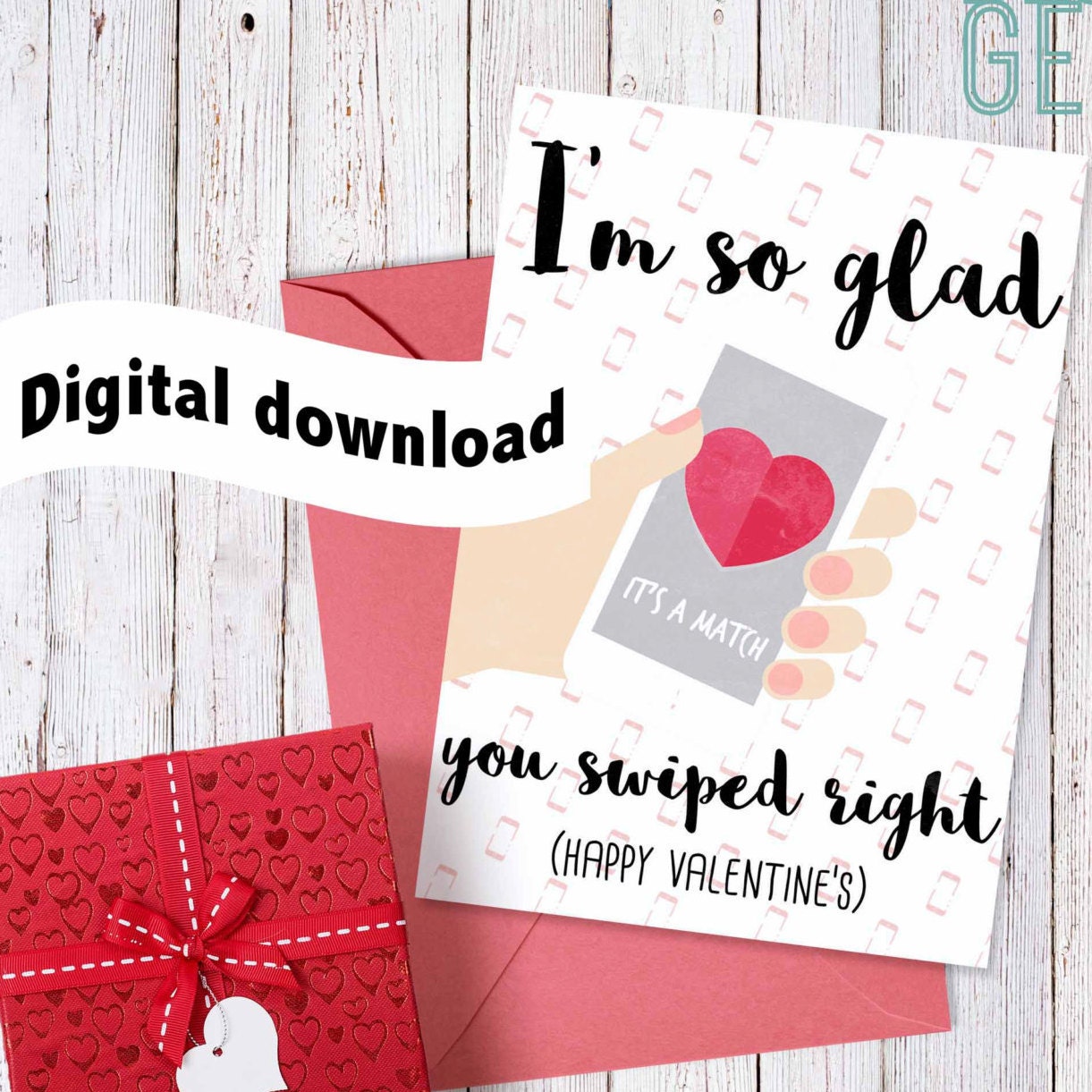 Printable Valentine s Day Card I Am So Glad You Swiped Right Tinder Funny Valentine s Card