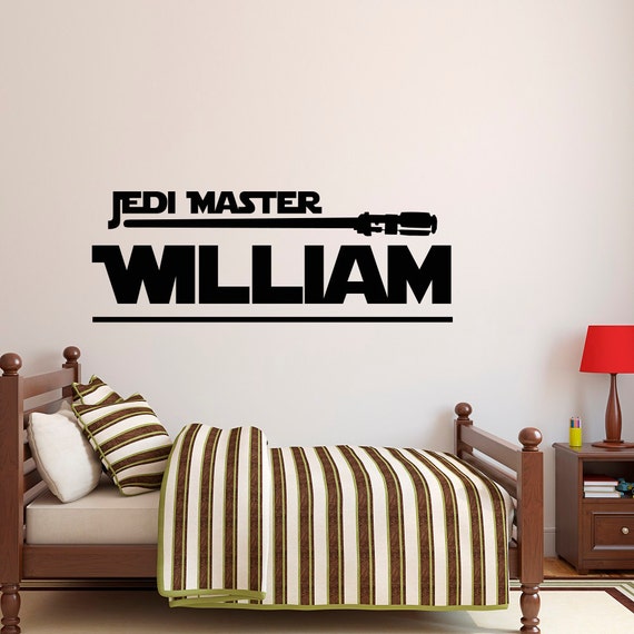 Star Wars Name Decal Jedi Master Wall Decal Star Wars Star