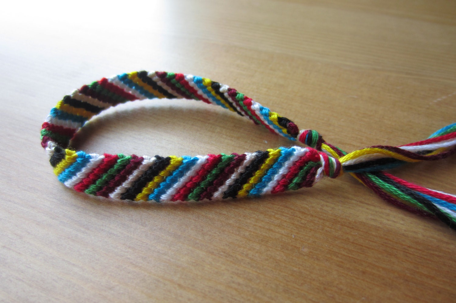 multicolor basic diagonal stripe friendship bracelet