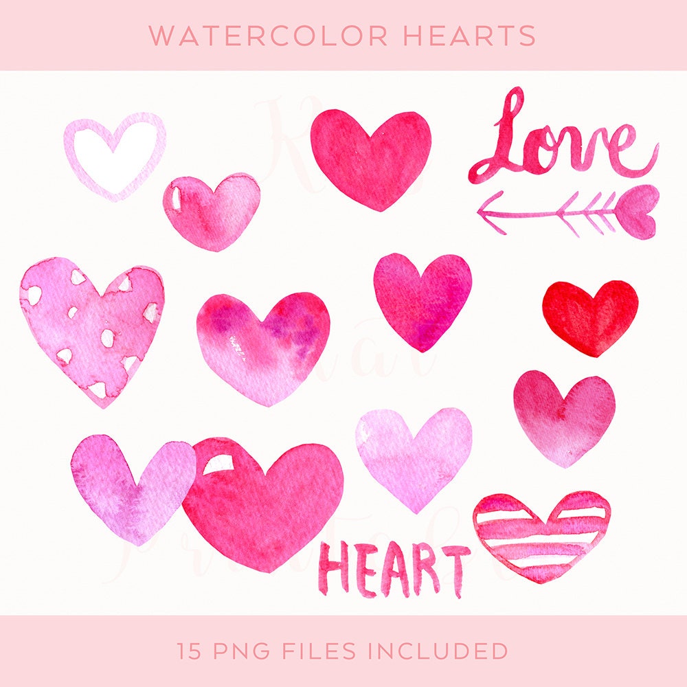 watercolor heart clipart - photo #15