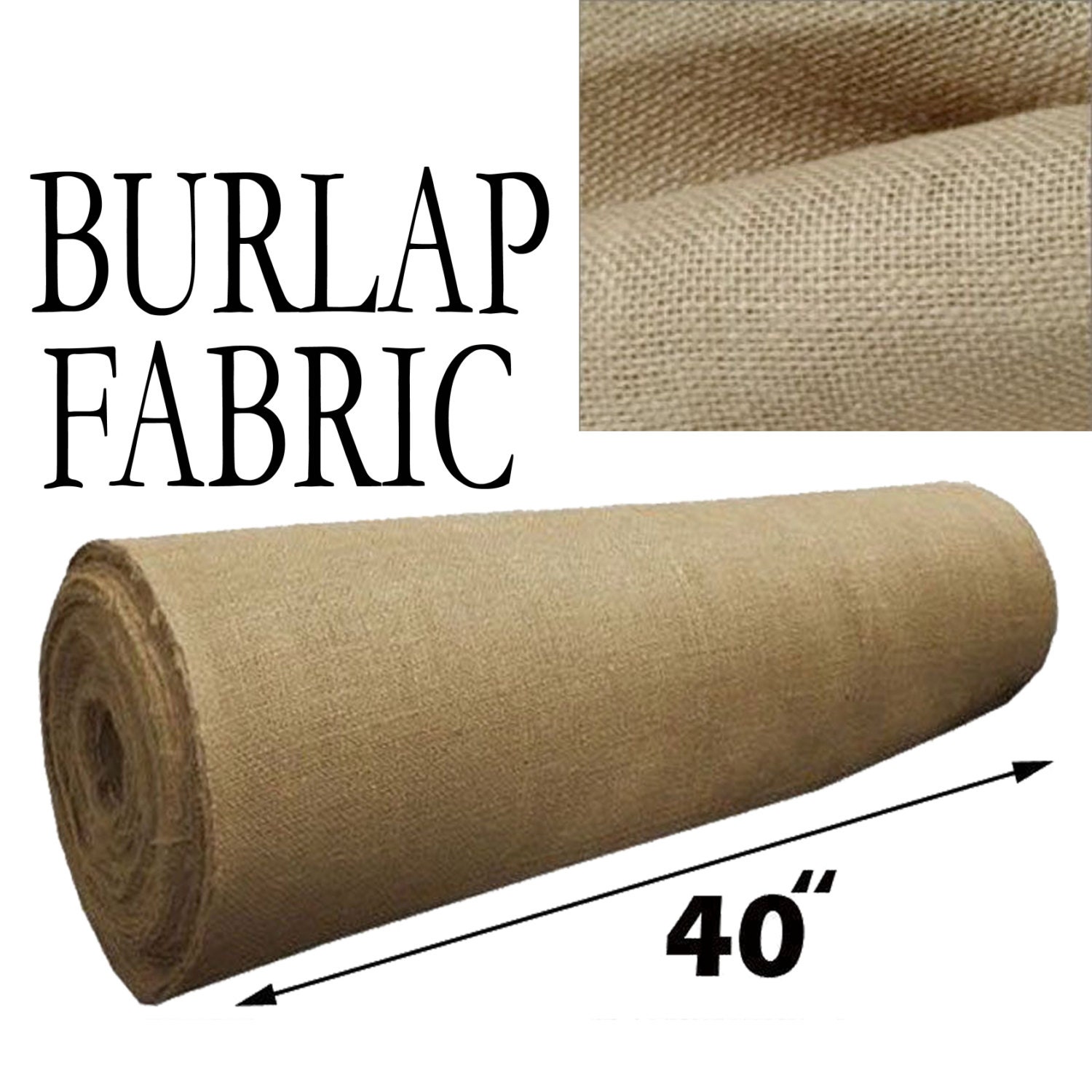Burlap Fabric. 40 Wide. Bolts. Premium 8oz Natural Free