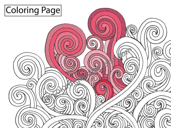 spiral coloring sheet instant coloring pdf modern pattern