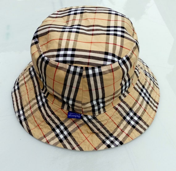 Burberrys Blue Label Vintage Bucket Hat Plaid by AgusCollection