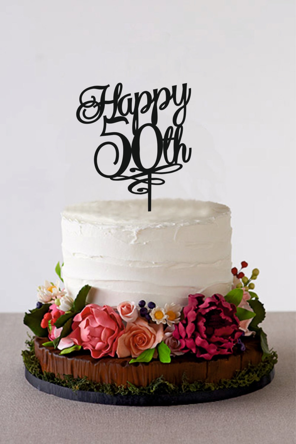 Happy 50th Birthday Cake Topper 50 Years By HolidayCakeTopper