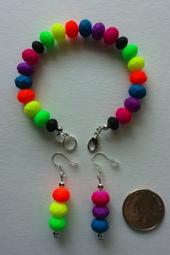 NEON BRIGHT JEWELRY Rubber coated Glass beads Memory Wire