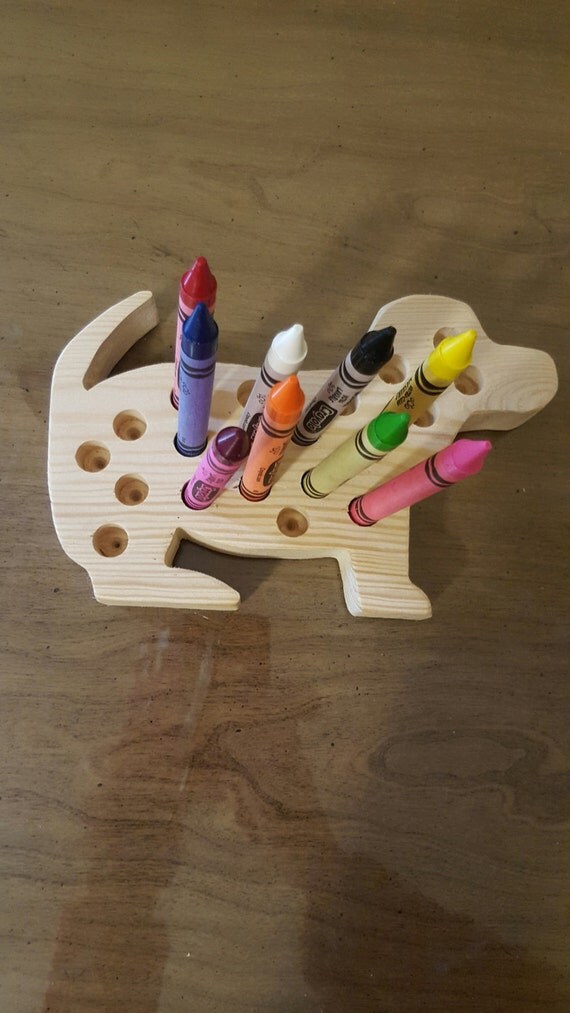 Wooden Crayon holder Dog for Large Sized Crayons Free