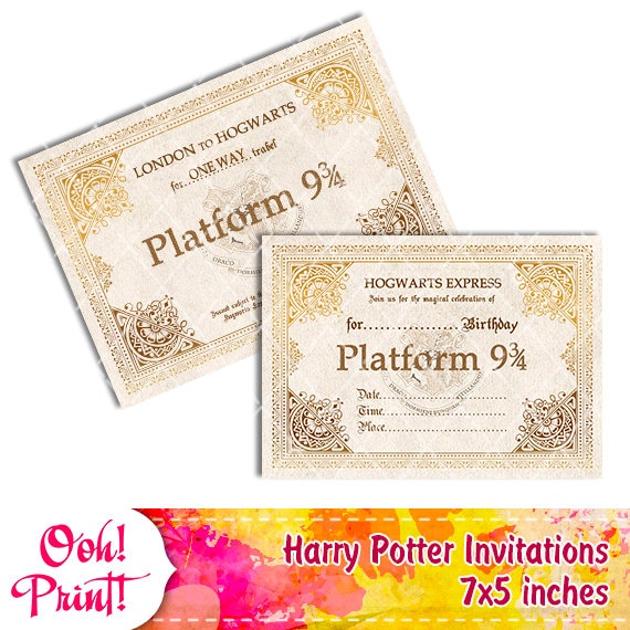Digital Hogwarts Express train ticket Platform 9 3/4 Harry