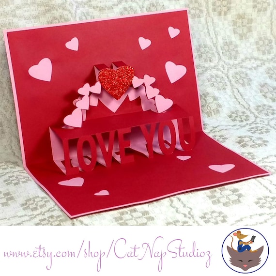 Download Items similar to Valentine's Day PopUp Card - SVG File ...