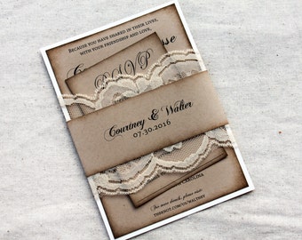 DEPOSIT Listing For 100 Rustic Wedding Invitations Lace Barn Stationary DEPOSIT Listing For 100 Rustic Wedding Invitations Lace Barn Stationary