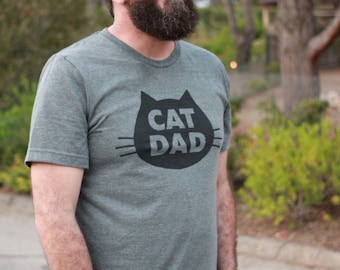 Cat T-Shirt Cat Dad, Unisex T-Shirt, Gray Heather Cat T-Shirt