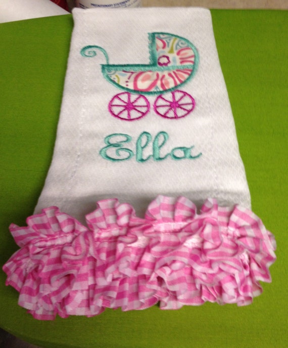 Custom Monogrammed Burp Cloths by SoCreative2016 on Etsy