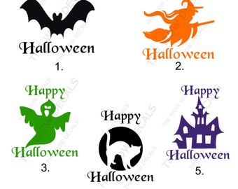 One Color "Happy Halloween" Vinyl Decal, Pumpkin Decal, Yeti Cup, SIC Cup, RTIC Cup, Car Window Decal, Laptop Decal, Vinyl Decal, Etc...