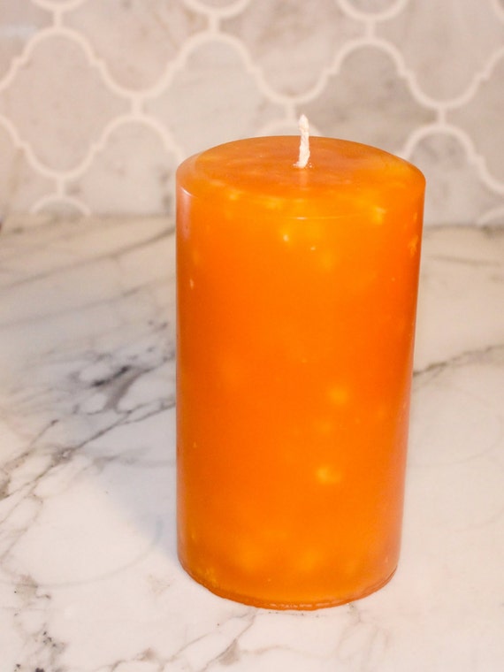 Orange Pillar Candle by MichelleLeanneCandle on Etsy